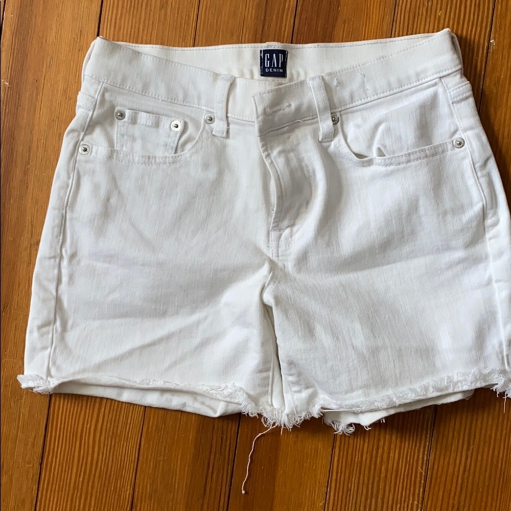 White jean shorts